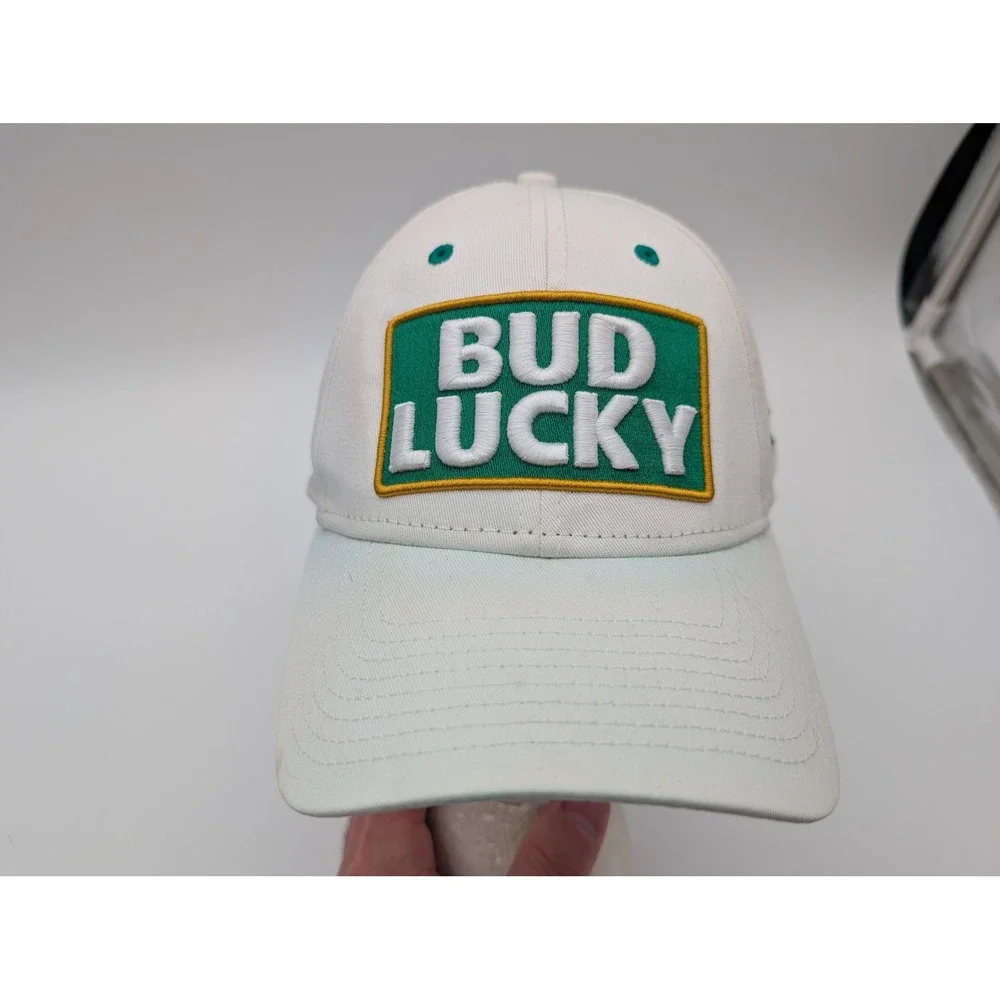 New Era Bud Lucky Snapback Hat White Green Shamrock St Patricks Day Cap